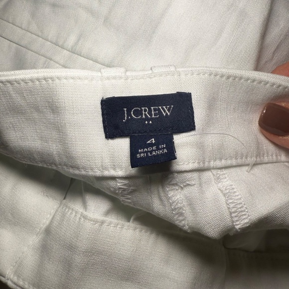 J. Crew White Linen Blend Pants High Rise Wide Leg Size 4 - Picture 9 of 9
